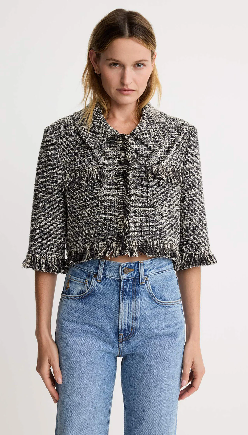 Cropped Sleeve Mini Jacket