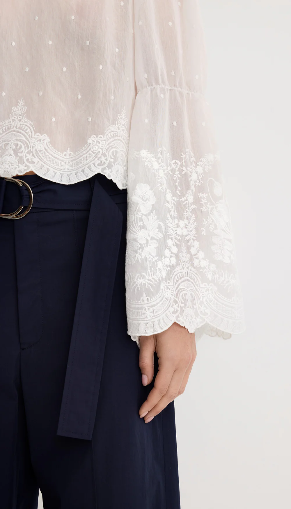 Embroidered Bell Sleeve Blouse - Image 2