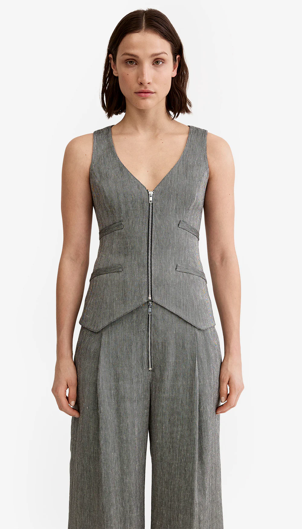 Exposed Zip Waistcoat