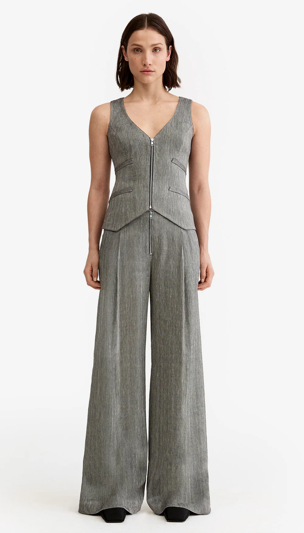 Exposed Zip Pleated Pant - Image 3