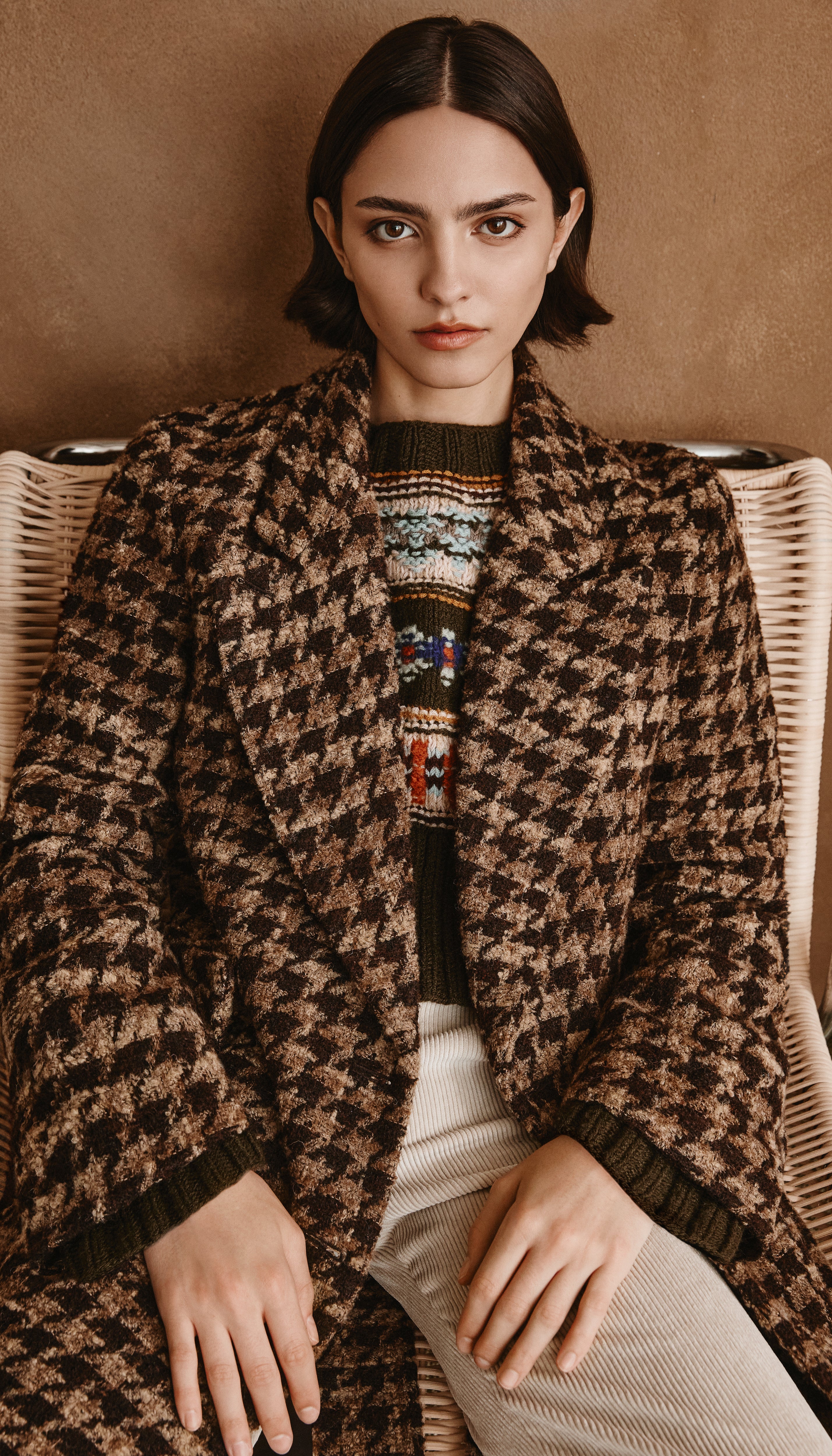 Handknit Cropped Crewneck Sweater - Image 4