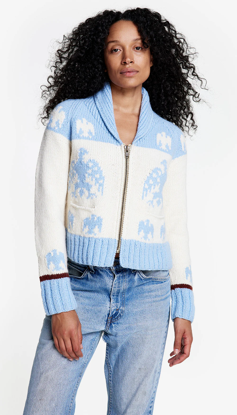 Handknit Zip Cardigan