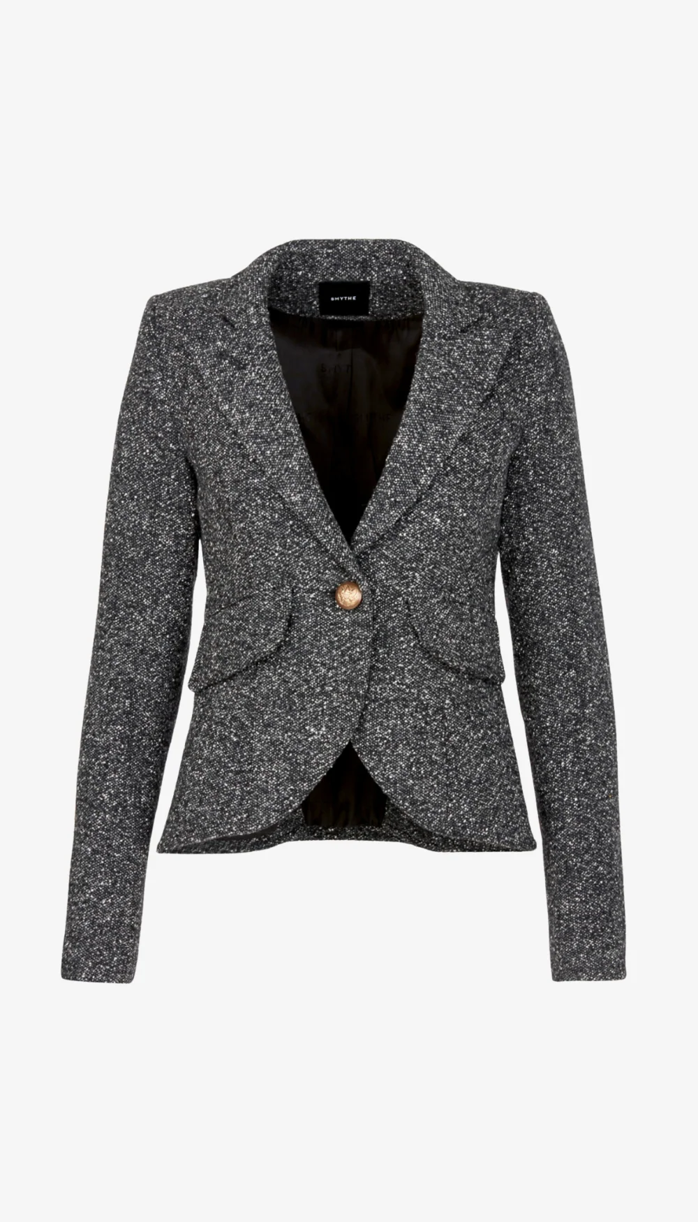 One Button Blazer With Rectangle Elbow Patch - Image 3