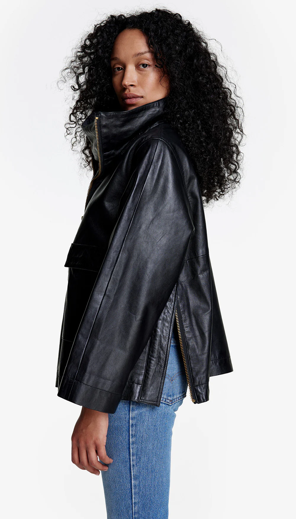Over The Head Leather Anorak - Image 2