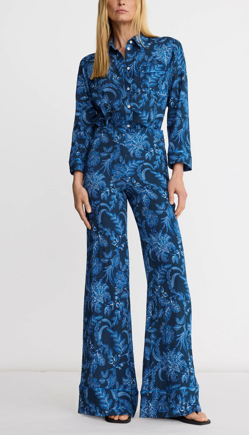 Piped Side Zip Palazzo Pant - Image 2