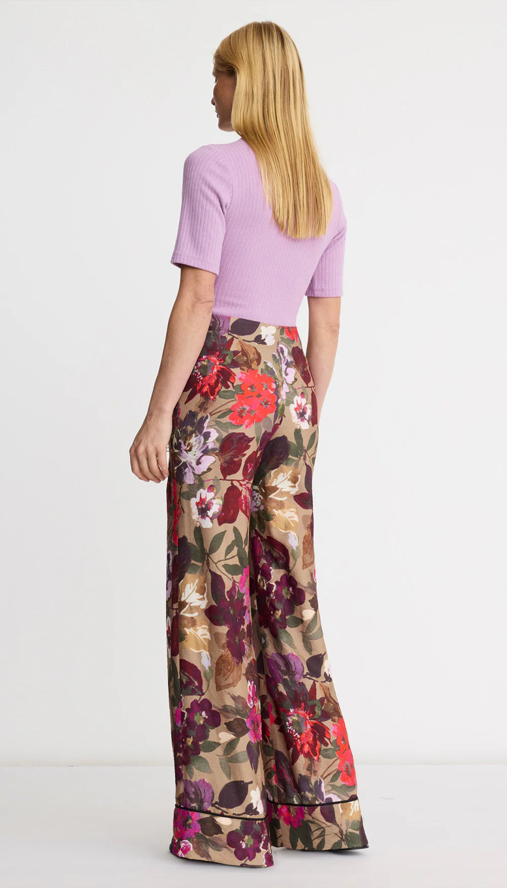Piped Side-Zip Palazzo Pant - Image 3