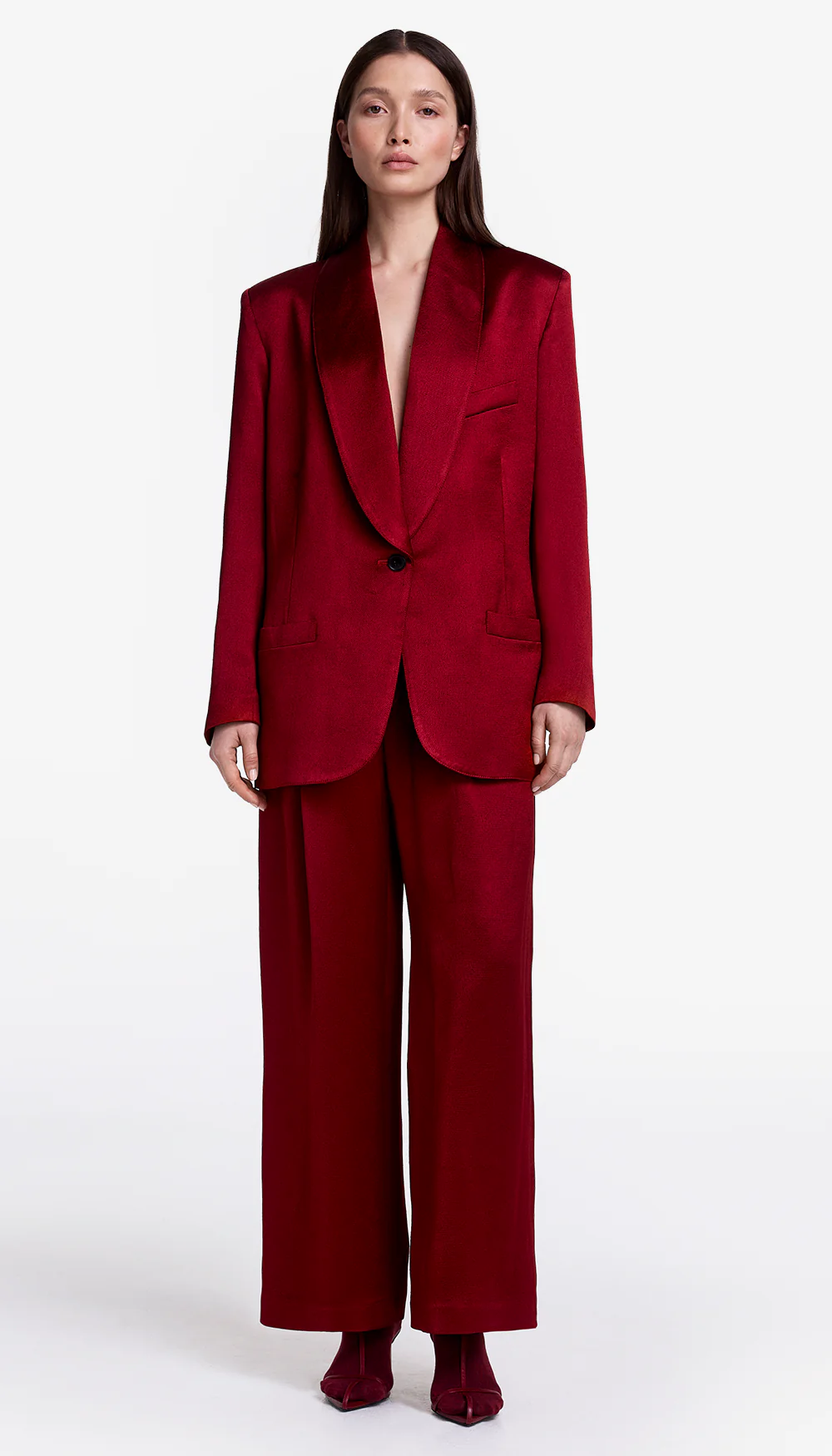 Shawl Collar Oversized Blazer - Image 2