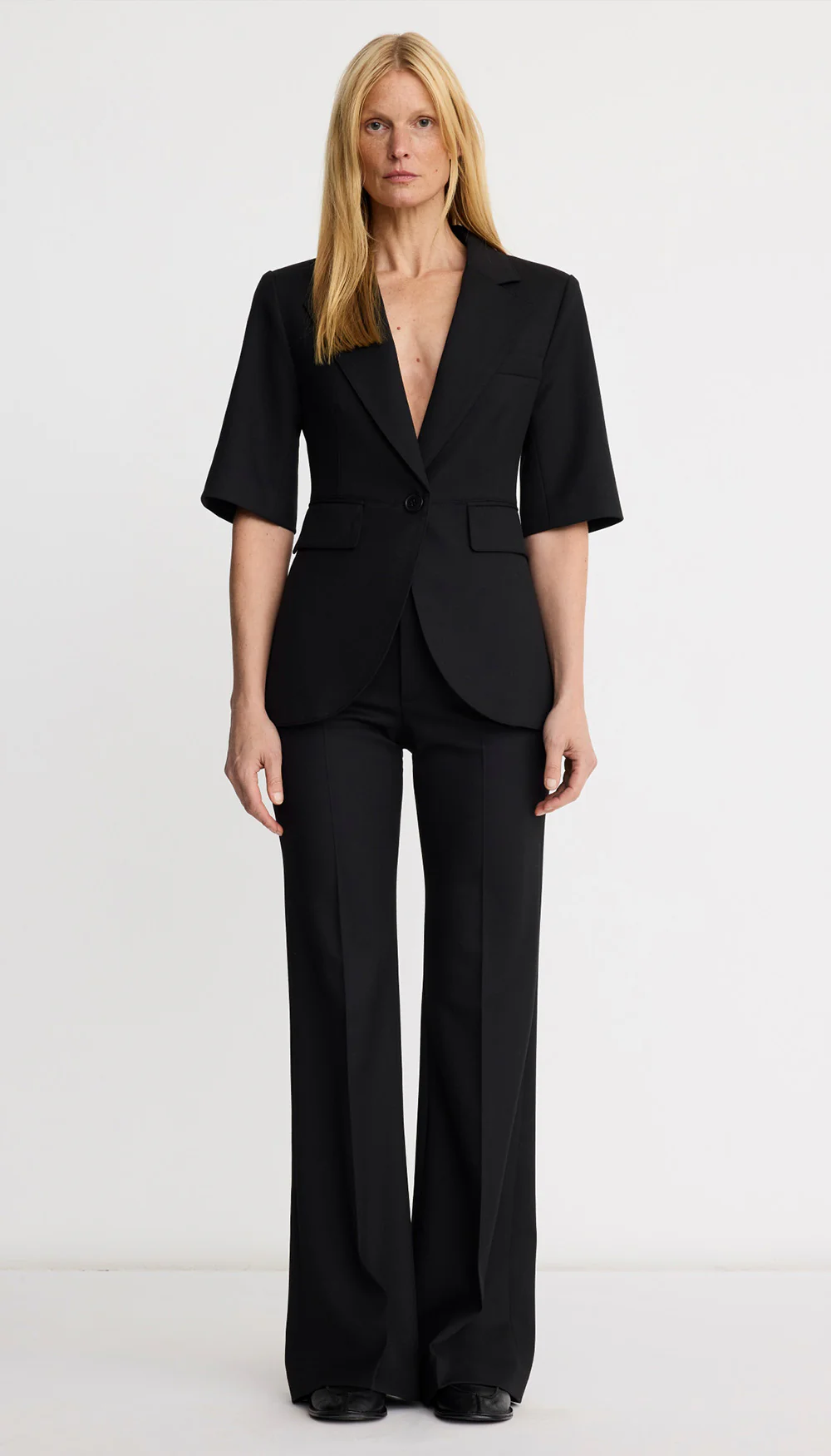 Short Sleeve Seamed Blazer