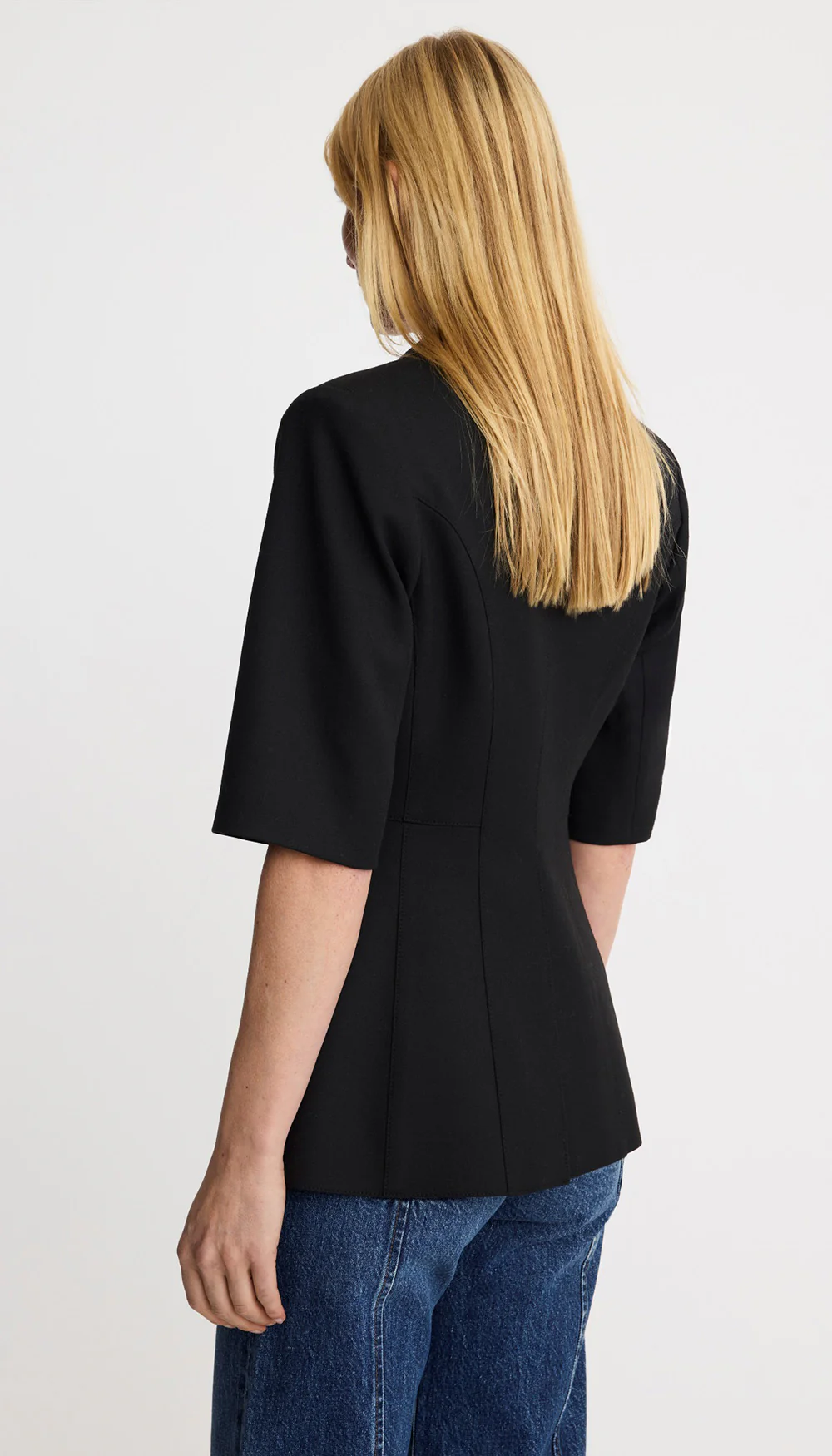 Short Sleeve Seamed Blazer - Image 3