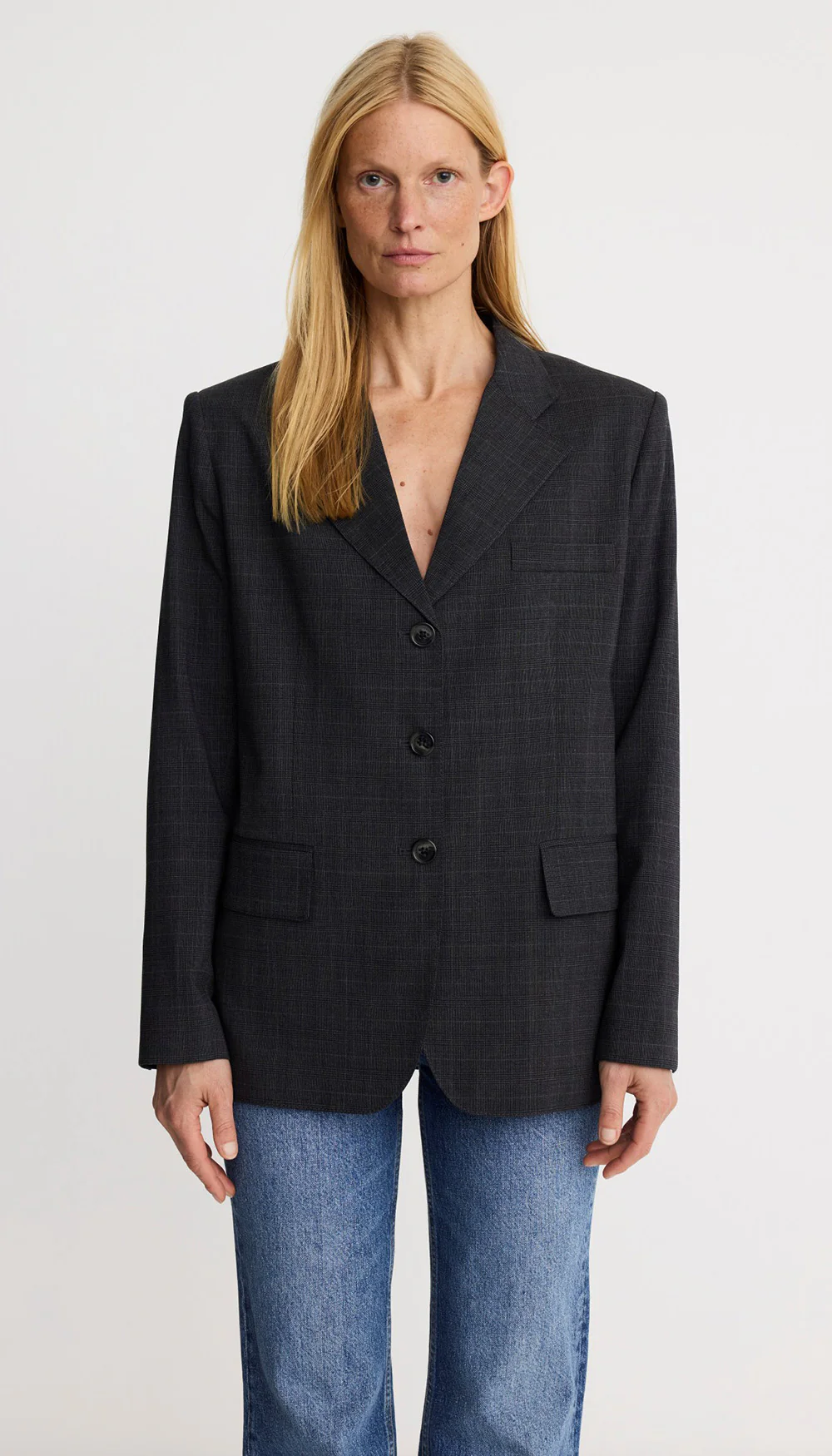 Straight Three Button Blazer - Image 2