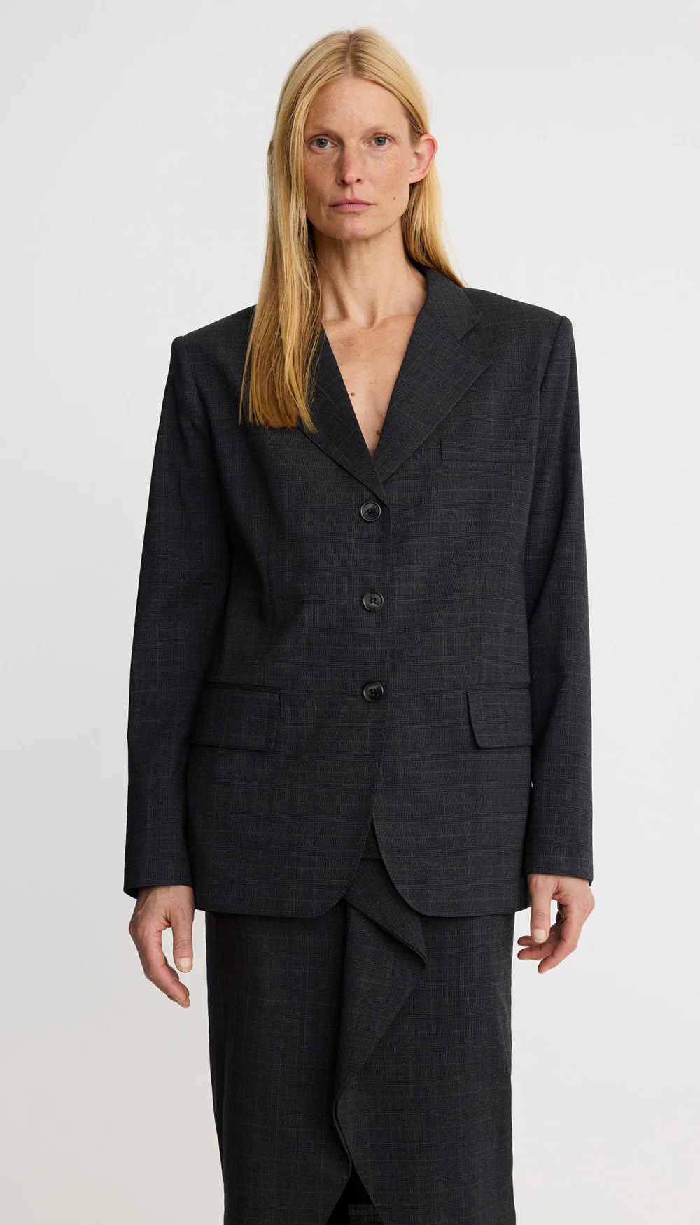 Straight Three Button Blazer - Image 3
