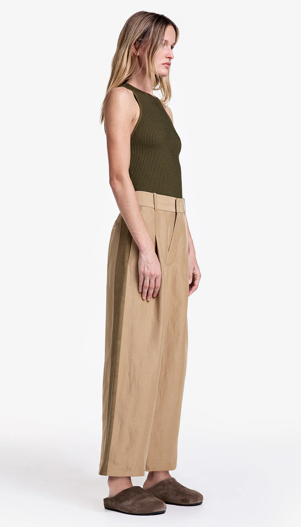 Tux Stripe Crop Pleated Trouser - Image 2