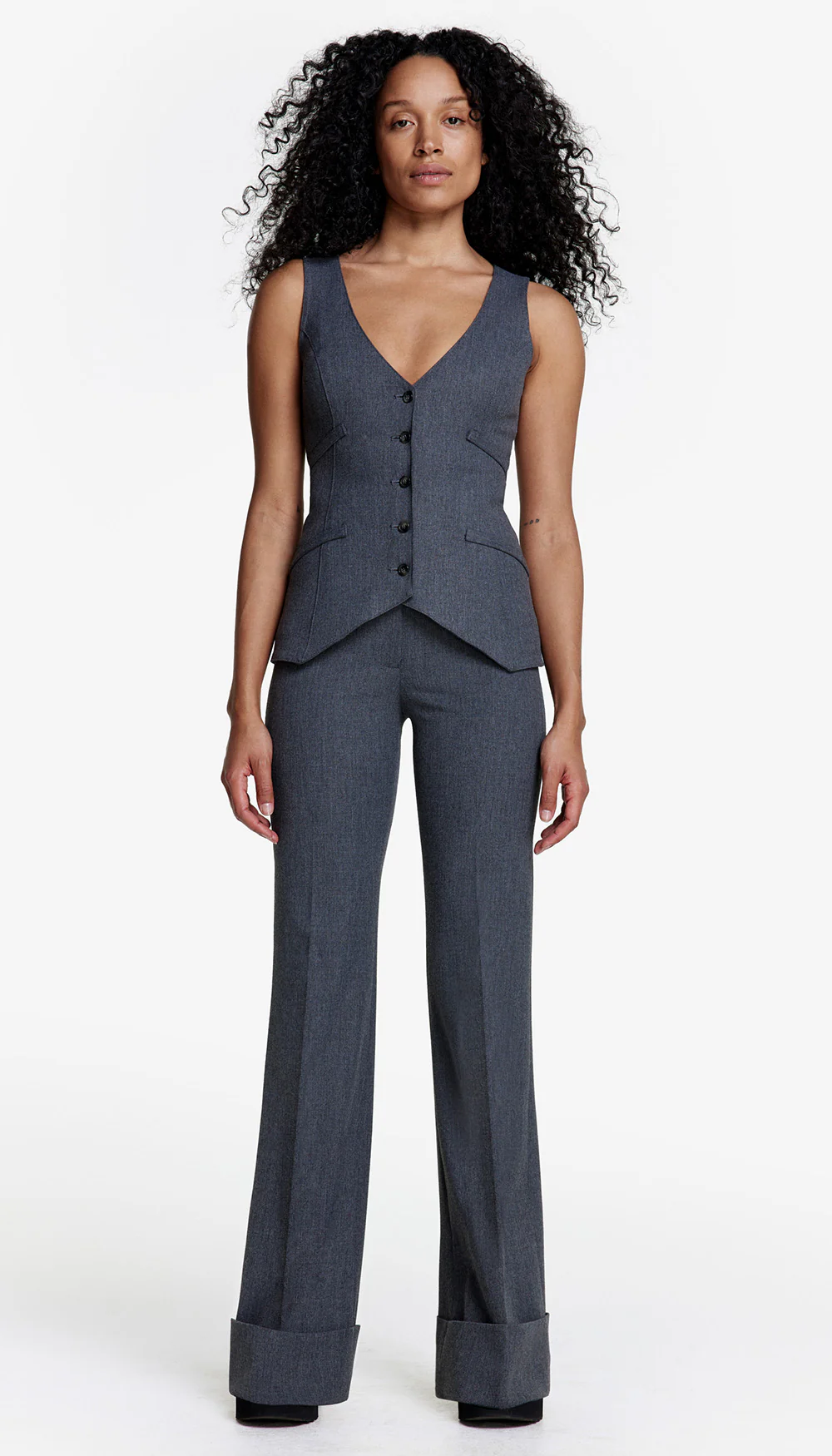 Wide Leg Cuffed Trouser - Image 2