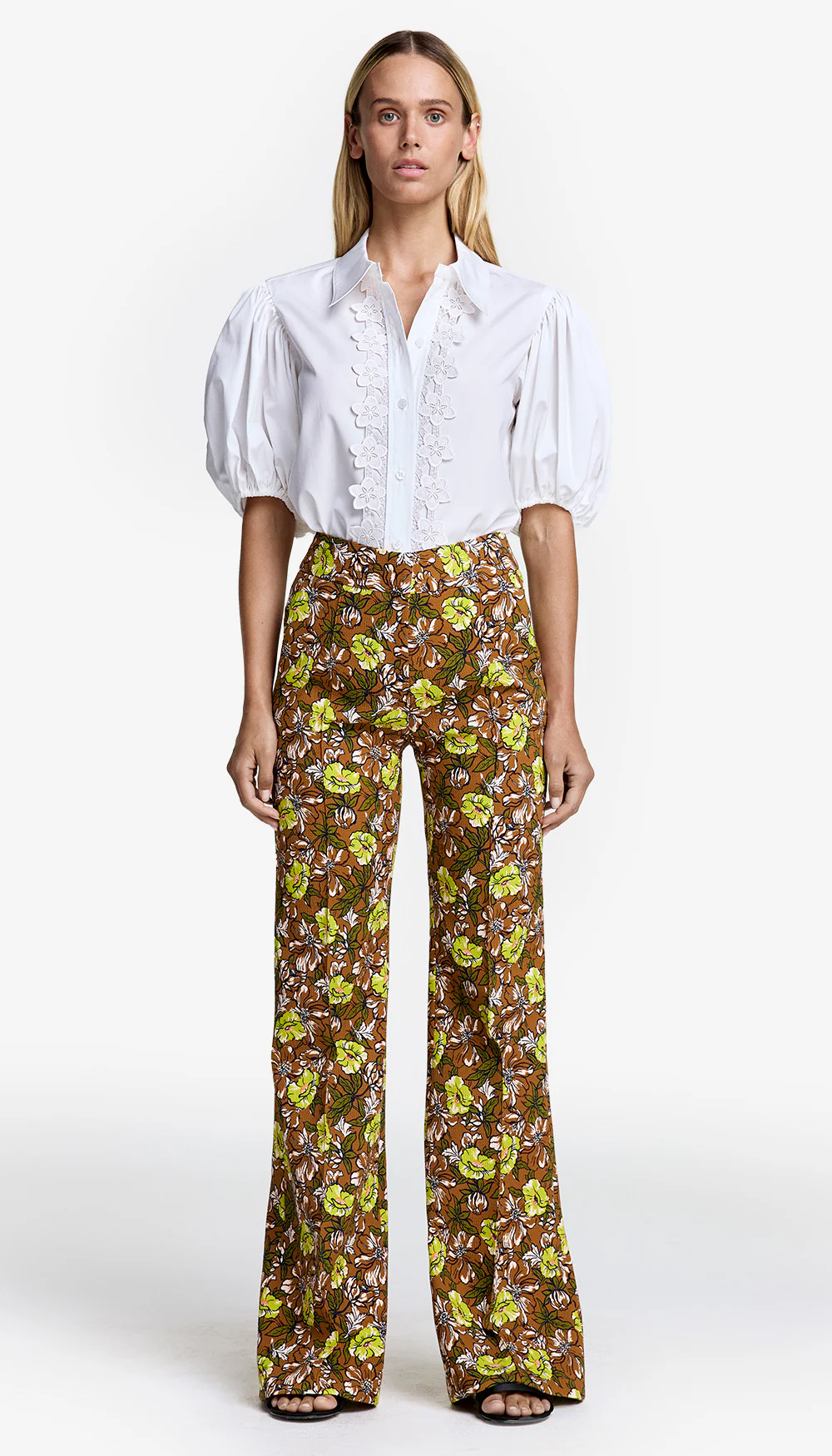 Wide Leg Pintuck Trouser - Image 2