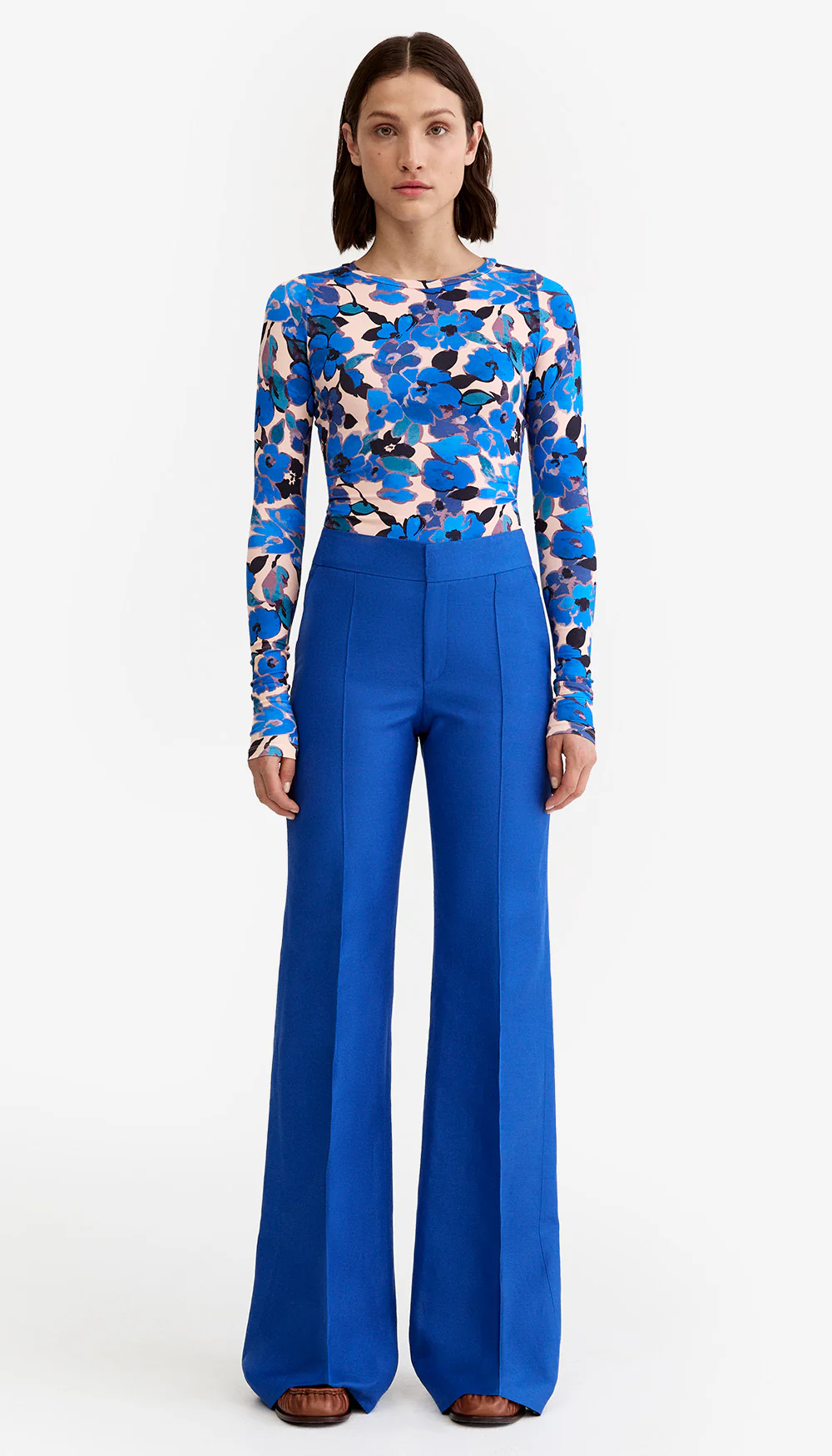 Wide Leg Pintuck Trouser